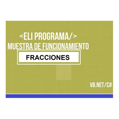 Operaciones aritméticas de fracciones en visual basic