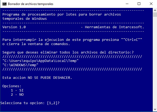 programa para borrar archivos temporales intarcesoft